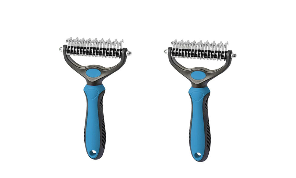 2Pcs Pet Grooming Comb Brush Dematting Undercoat Rake Tool for Dogs