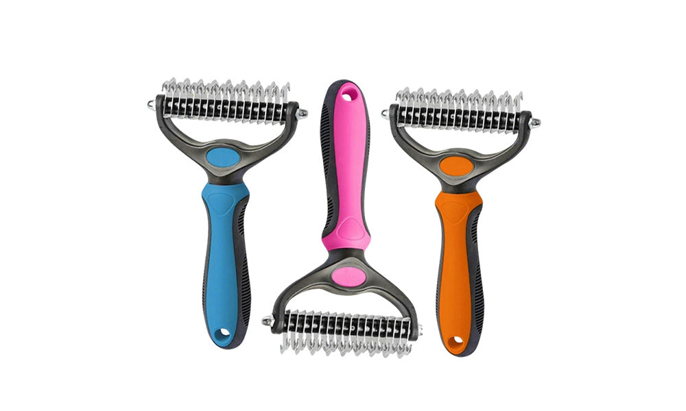 2Pcs Pet Grooming Comb Brush Dematting Undercoat Rake Tool for Dogs