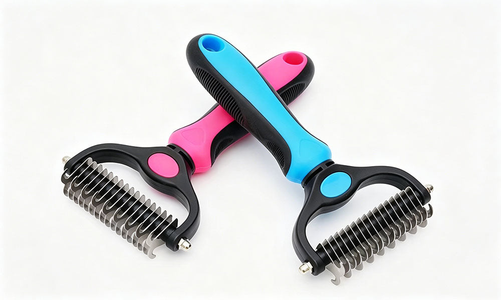 2Pcs Pet Grooming Comb Brush Dematting Undercoat Rake Tool for Dogs