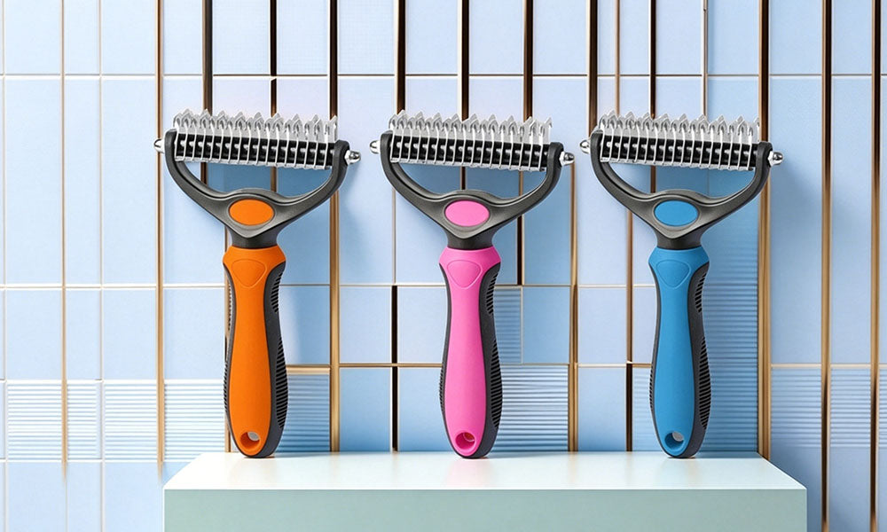2Pcs Pet Grooming Comb Brush Dematting Undercoat Rake Tool for Dogs