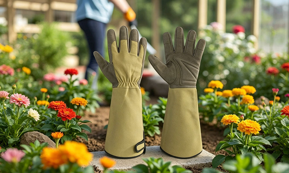 Long Gardening Work Gloves Anti Slip Protective Gloves for Yard Handling Welding