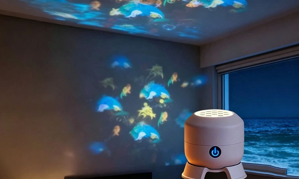 Rechargeable Rotating LED Projection Lamp Dynamic Night Light for Bedroom Party