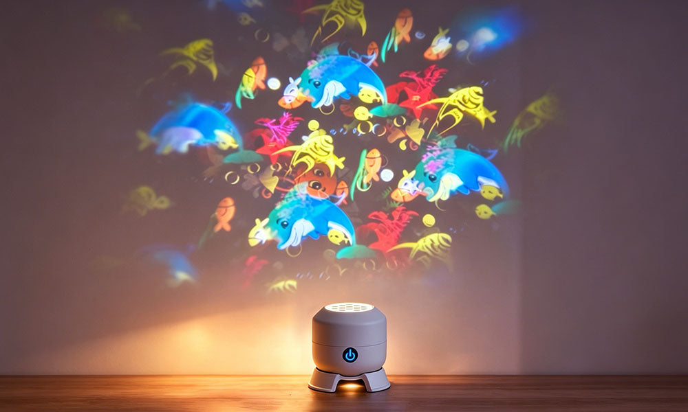 Rechargeable Rotating LED Projection Lamp Dynamic Night Light for Bedroom Party