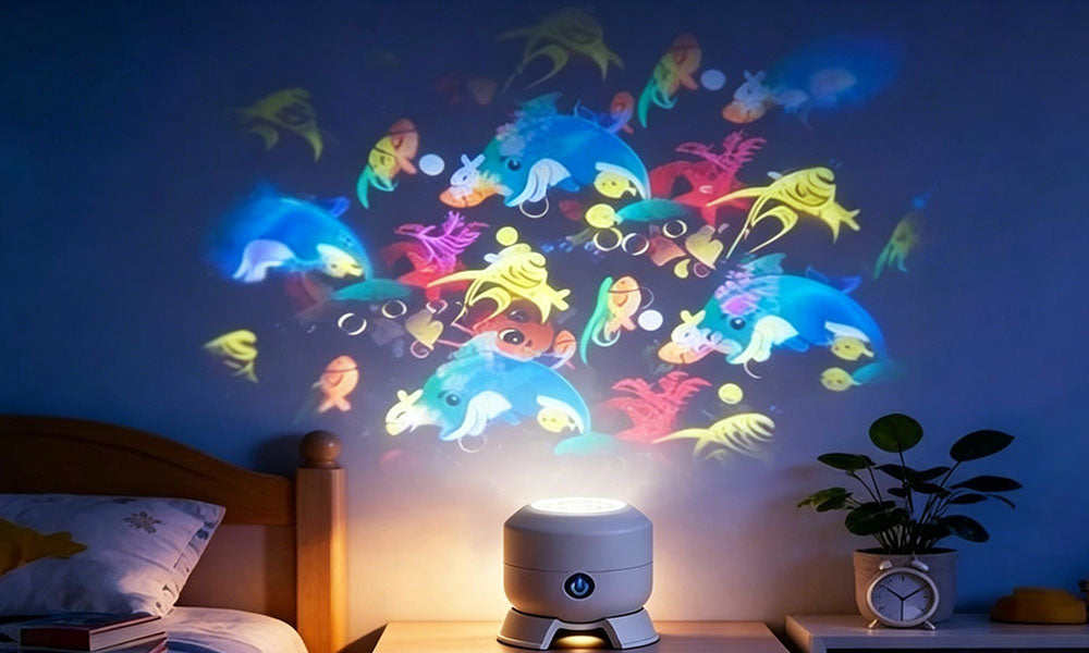 Rechargeable Rotating LED Projection Lamp Dynamic Night Light for Bedroom Party