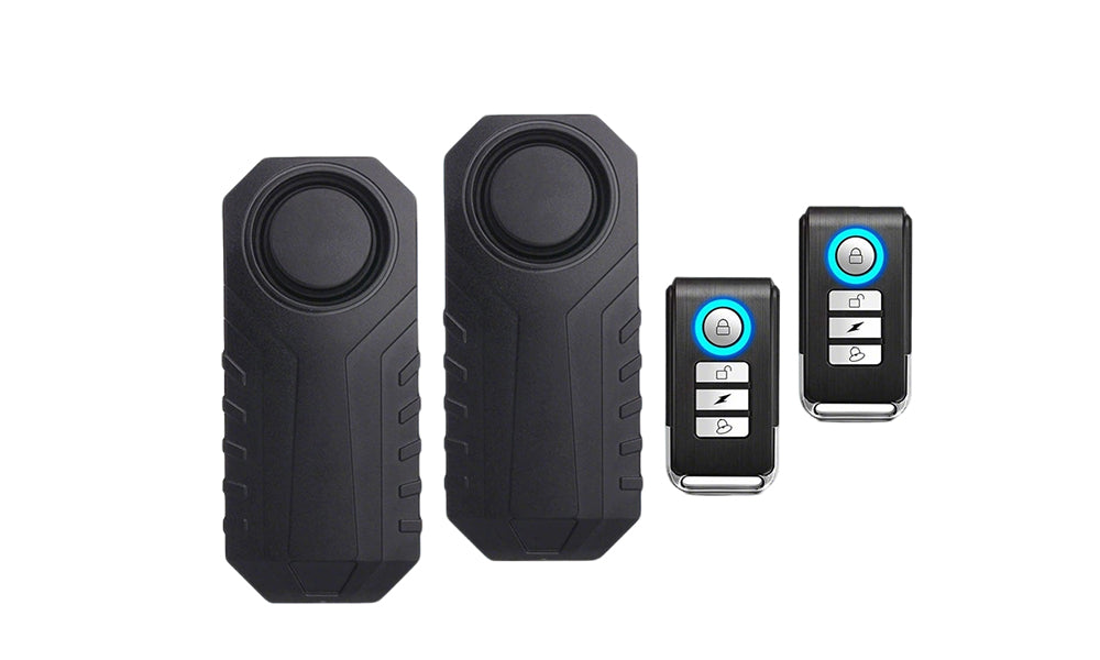 2 Set Wireless Motion Sensor Alarm for Bike Motorcycle Scooter with Remote Control