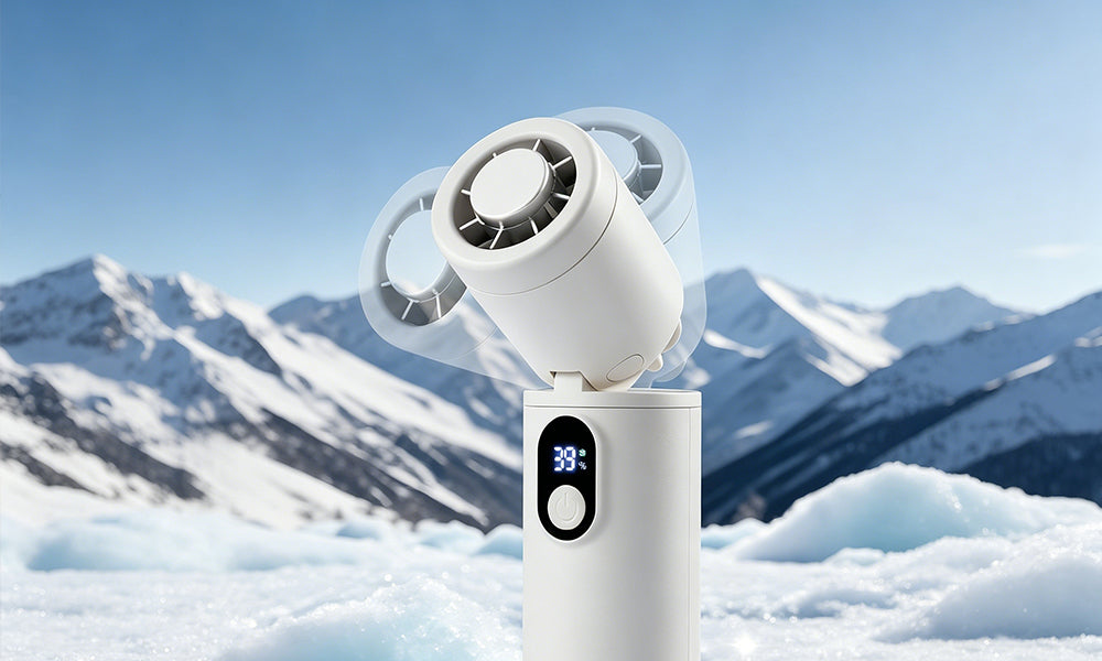 Foldable Handheld Cooling Fan with LED Display for Travel Office