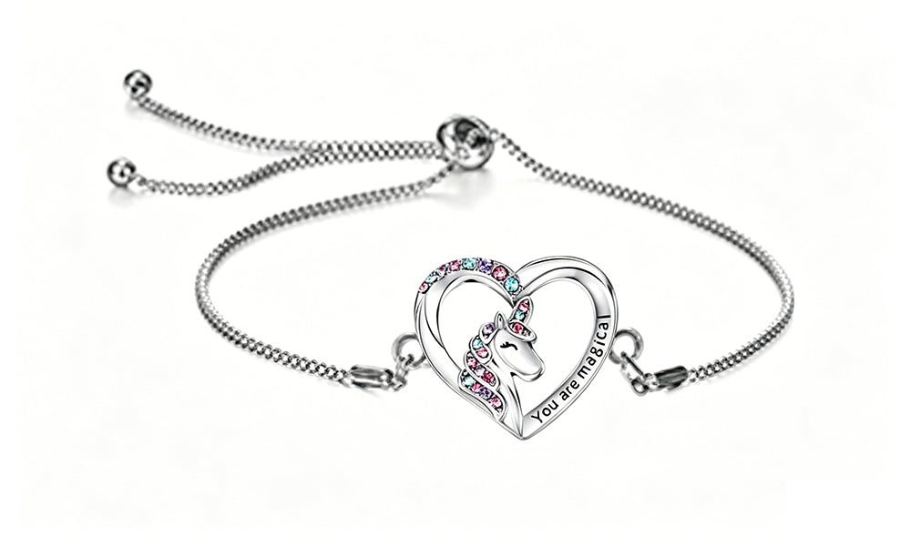 Unicorn Jewelry Set Necklace Bracelet Ring Earrings for Women and Girls