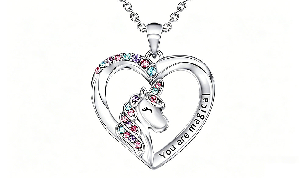 Unicorn Jewelry Set Necklace Bracelet Ring Earrings for Women and Girls
