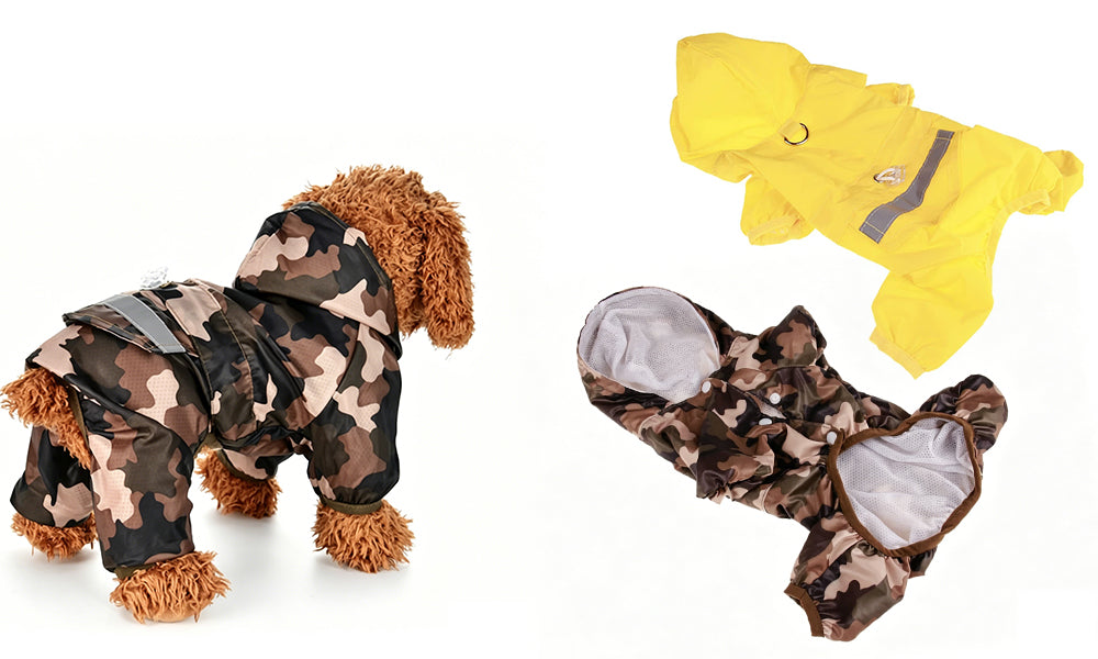 Waterproof Dog Raincoat with Hood Reflective Pet Rain Jacket