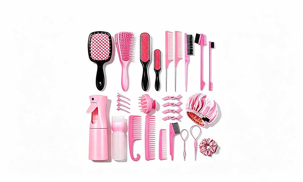 28Pcs Hair Comb And Detangling Brush Set Hair Styling Accessories Kit