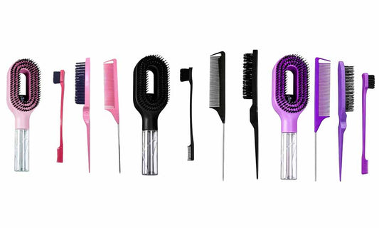 4Pcs Hair Highlighting Comb Set With Water Spray Brush Hair Styling Tools