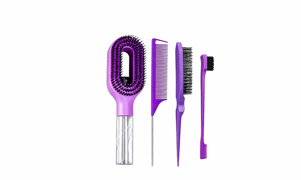4Pcs Hair Highlighting Comb Set With Water Spray Brush Hair Styling Tools