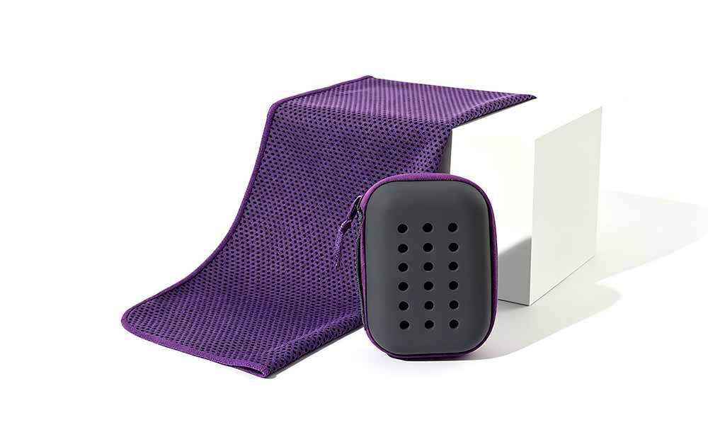 4Pcs Polyester Cooling Sports Towels 30x100cm with EVA Storage Box