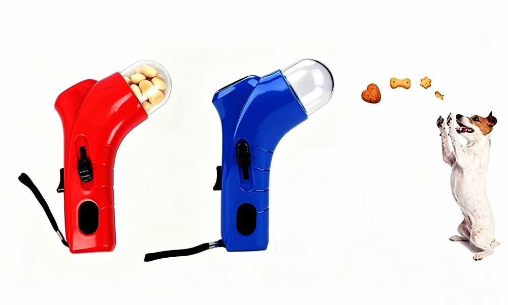 2Pcs Blue and Red Pet Snack Launcher Interactive Dog Training Toy