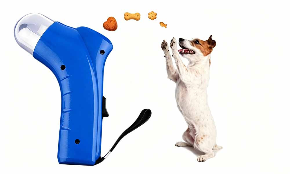 2Pcs Blue and Red Pet Snack Launcher Interactive Dog Training Toy