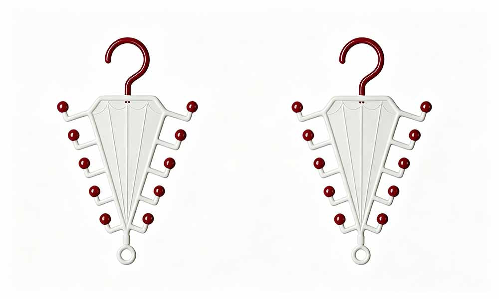 2Pcs V Shaped Double Sided Hat Organizer Rack with Rotating Hooks Wall Mounted