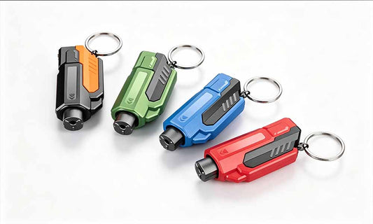 4Pcs Car Window Breaker and Security Band Cutter Keychain 2 in 1 Escape Tool