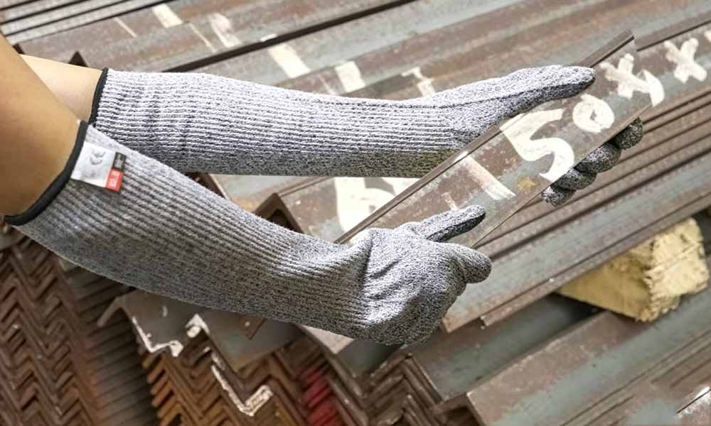 HPPE Cut Resistant Gloves with Extended Forearm Sleeves