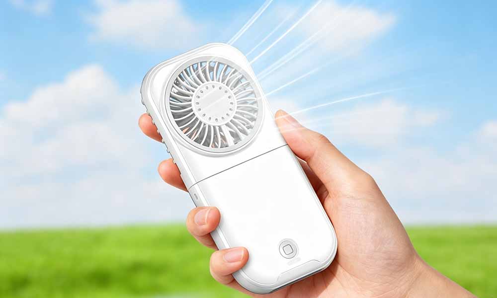 Portable Neck Hanging Turbo Fan with 7 Blades and 4 Speeds