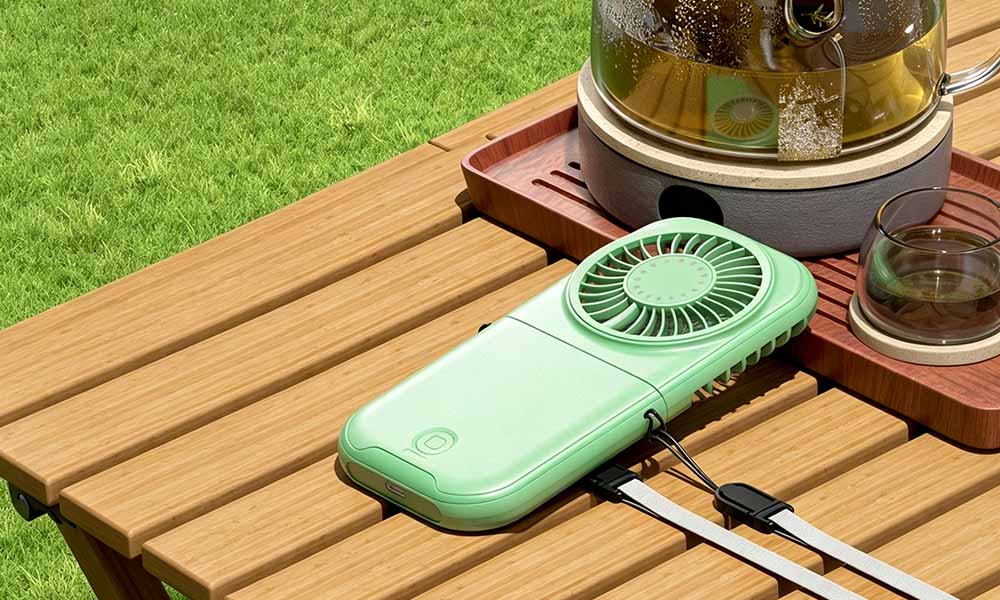 Portable Neck Hanging Turbo Fan with 7 Blades and 4 Speeds