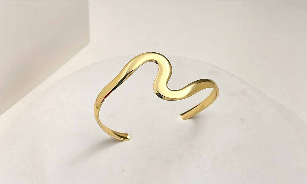 6Pcs Geometric Metal Arm Cuff Bracelet Set in Gold