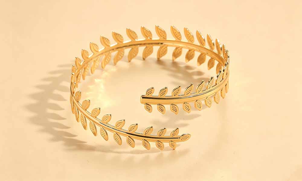 6Pcs Geometric Metal Arm Cuff Bracelet Set in Gold