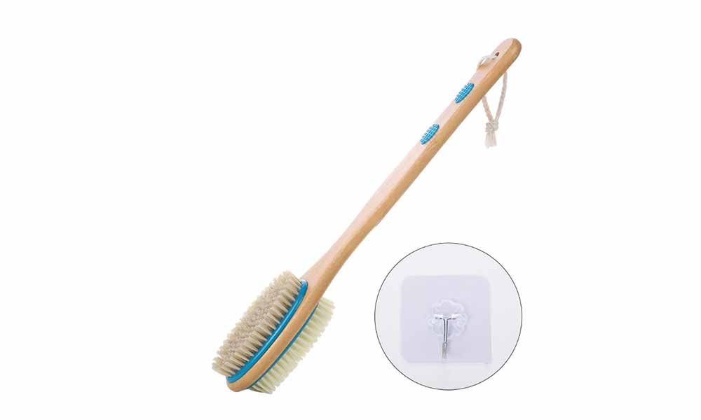 Long Handle Wood Composite Boar Bristle Back Scrubber