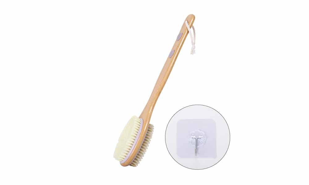 Long Handle Wood Composite Boar Bristle Back Scrubber