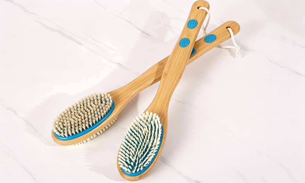 Long Handle Wood Composite Boar Bristle Back Scrubber