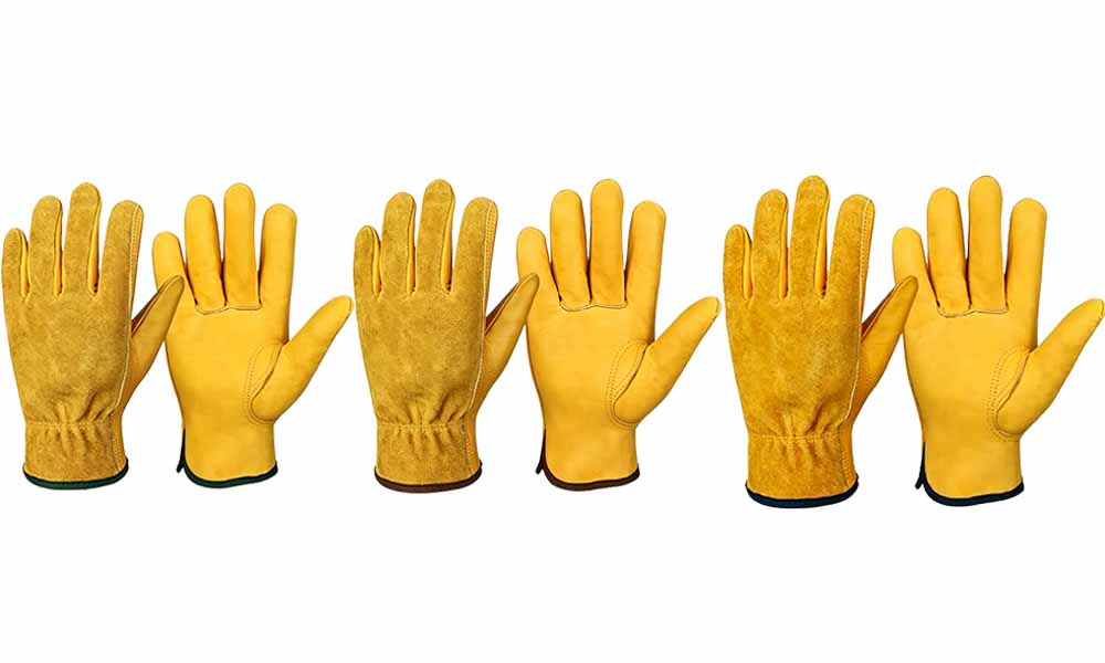 Cowhide Palm Wear Resistant Gardening Work Gloves
