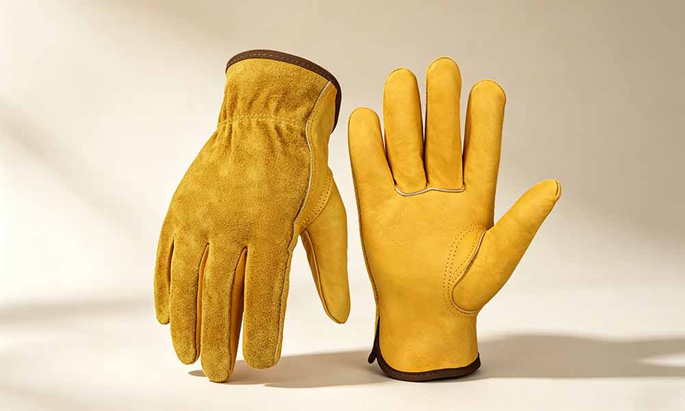 Cowhide Palm Wear Resistant Gardening Work Gloves