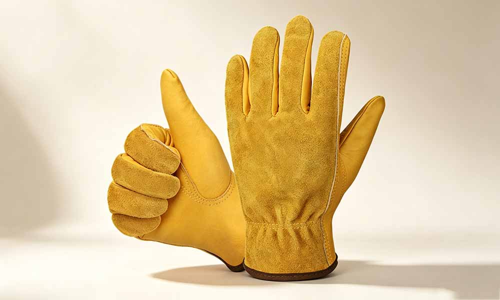Cowhide Palm Wear Resistant Gardening Work Gloves