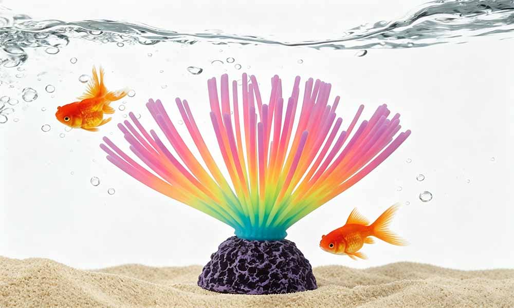3PCS Soft Silicone Glowing Artificial Fish Tank Aquarium Decor Coral Plants Ornament