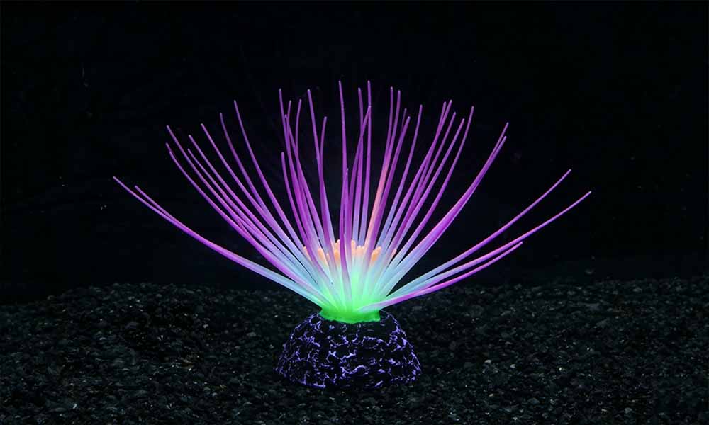 3PCS Soft Silicone Glowing Artificial Fish Tank Aquarium Decor Coral Plants Ornament