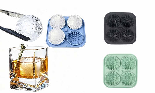 2PCS 4 Grids Silicone Ice Cube Tray Golf Ball Shape Molds Non-stick Spherical Maker