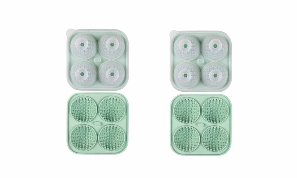 2PCS 4 Grids Silicone Ice Cube Tray Golf Ball Shape Molds Non-stick Spherical Maker