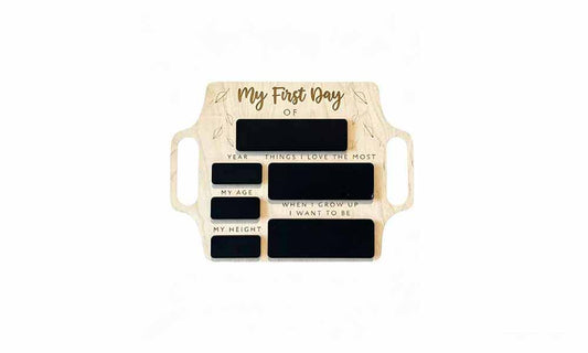 1/2PCS Reusable Engineered Wood Chalkboard Milestone Boards with Handles
