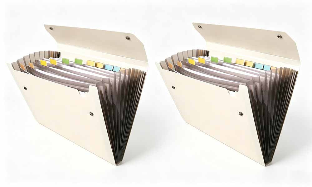 2 PCS Waterproof PP A4 Accordion File Organizers with 12 Compartments