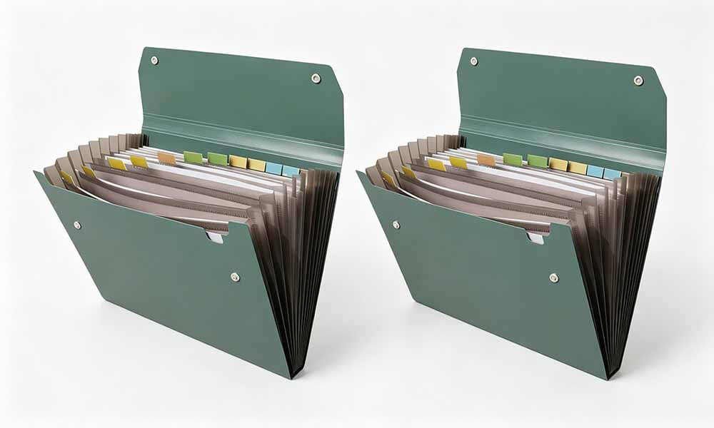 2 PCS Waterproof PP A4 Accordion File Organizers with 12 Compartments