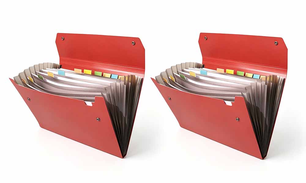 2 PCS Waterproof PP A4 Accordion File Organizers with 12 Compartments