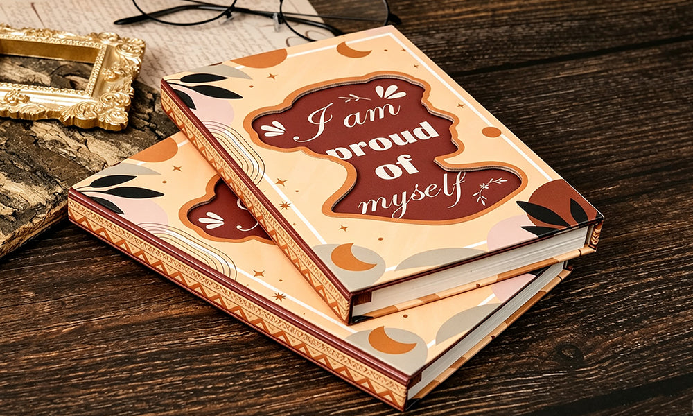 2 PCS Portable Hardcover Notebooks with Motivational Covers