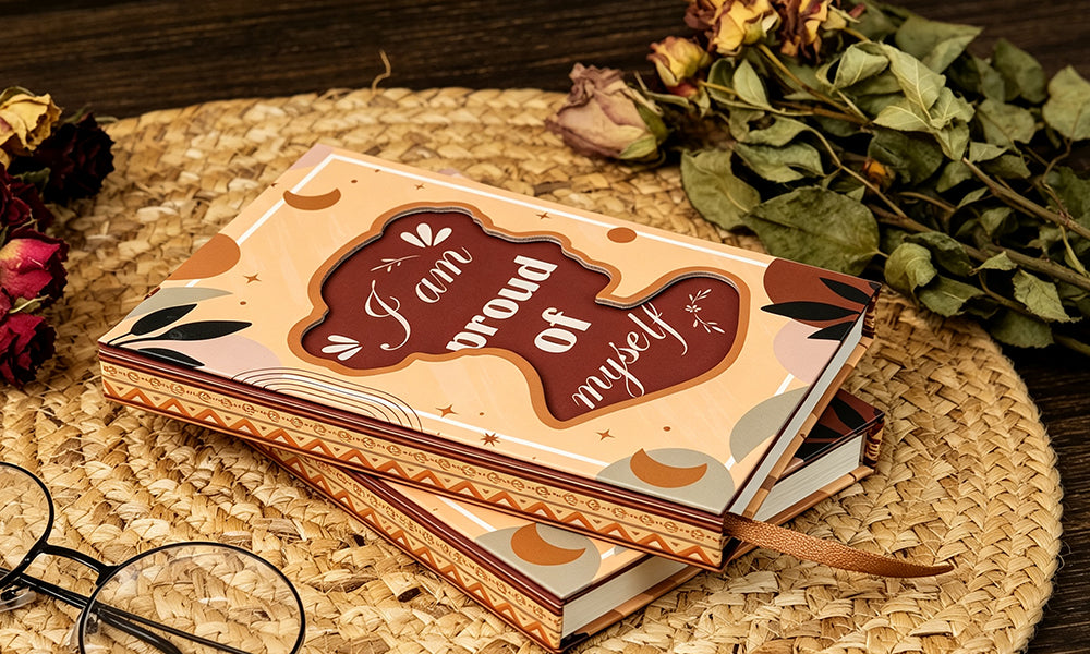 2 PCS Portable Hardcover Notebooks with Motivational Covers