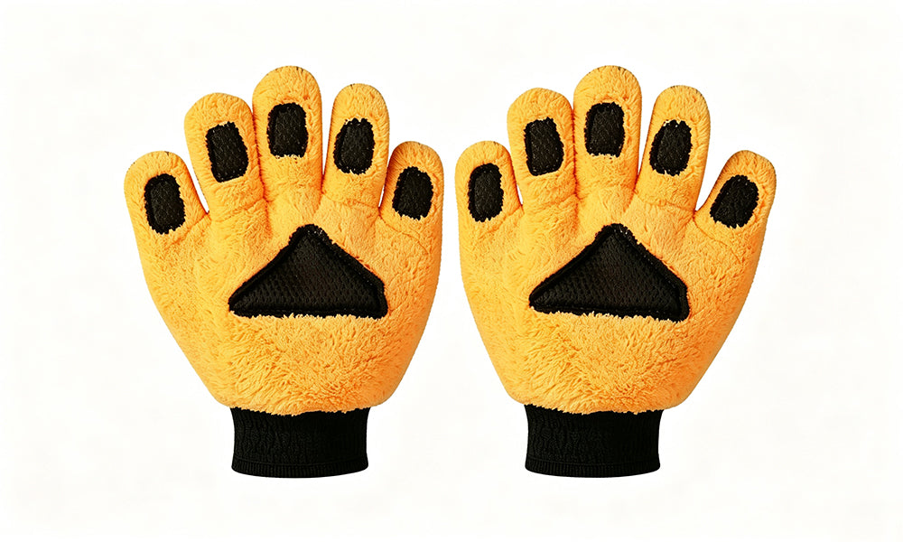 2 PCS Double Sided Coral Fleece 5 Finger Car Wash Gloves
