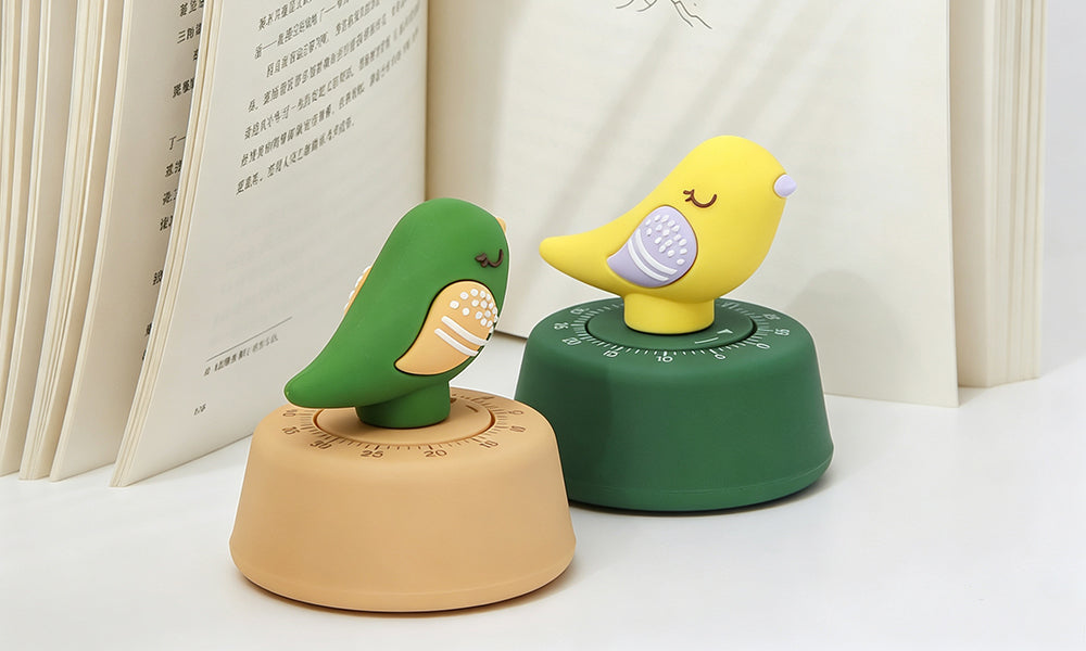 Mechanical Bird Shaped 60 Minute Wind Up Timer with Auto Stop Bell