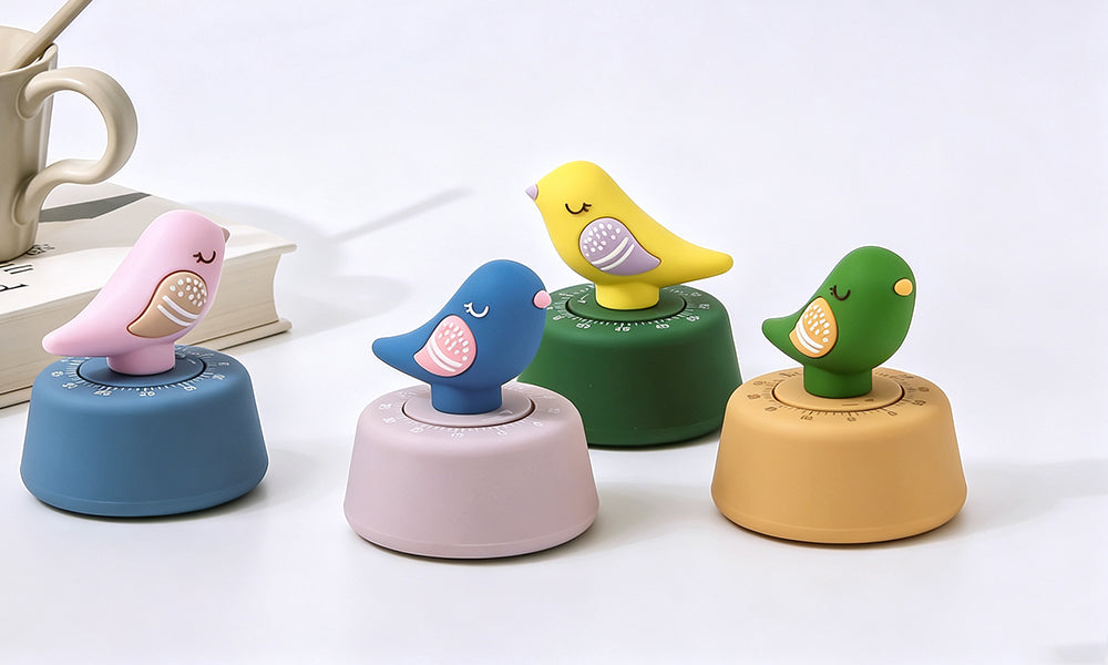 Mechanical Bird Shaped 60 Minute Wind Up Timer with Auto Stop Bell