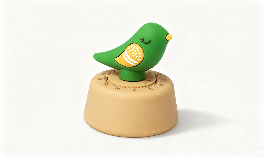 Mechanical Bird Shaped 60 Minute Wind Up Timer with Auto Stop Bell
