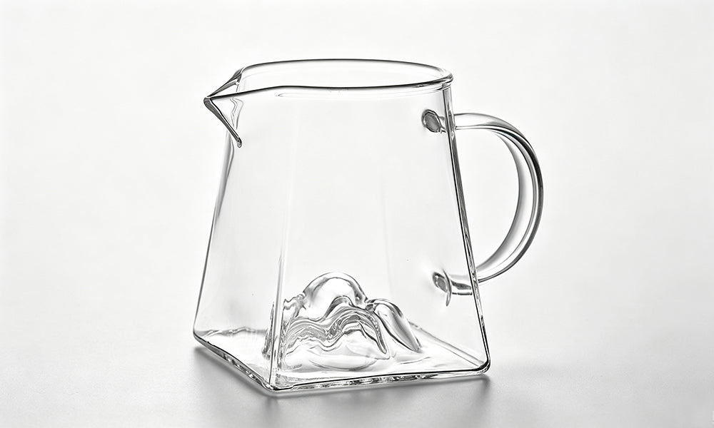 Square Borosilicate Glass Teapot with Stainless Steel Filter and Spout