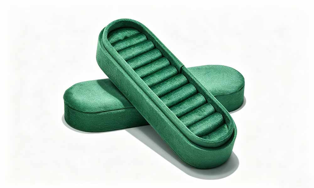 Velvet Ring Earring Jewelry Storage Box with Sponge Compartments