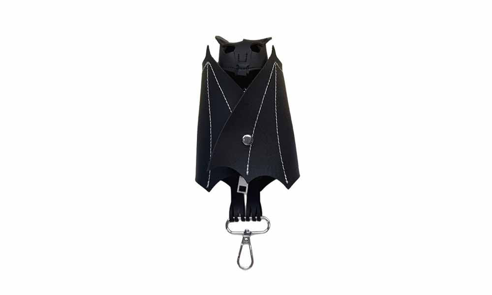 3 PCS Bat Wing PU Leather Coin Purses with Zippers and Key Rings
