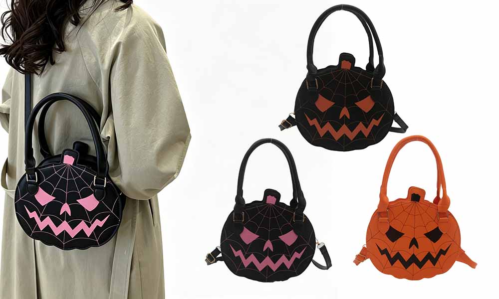 Pumpkin Shaped PU Shoulder Crossbody Bag for Halloween and Everyday Wear